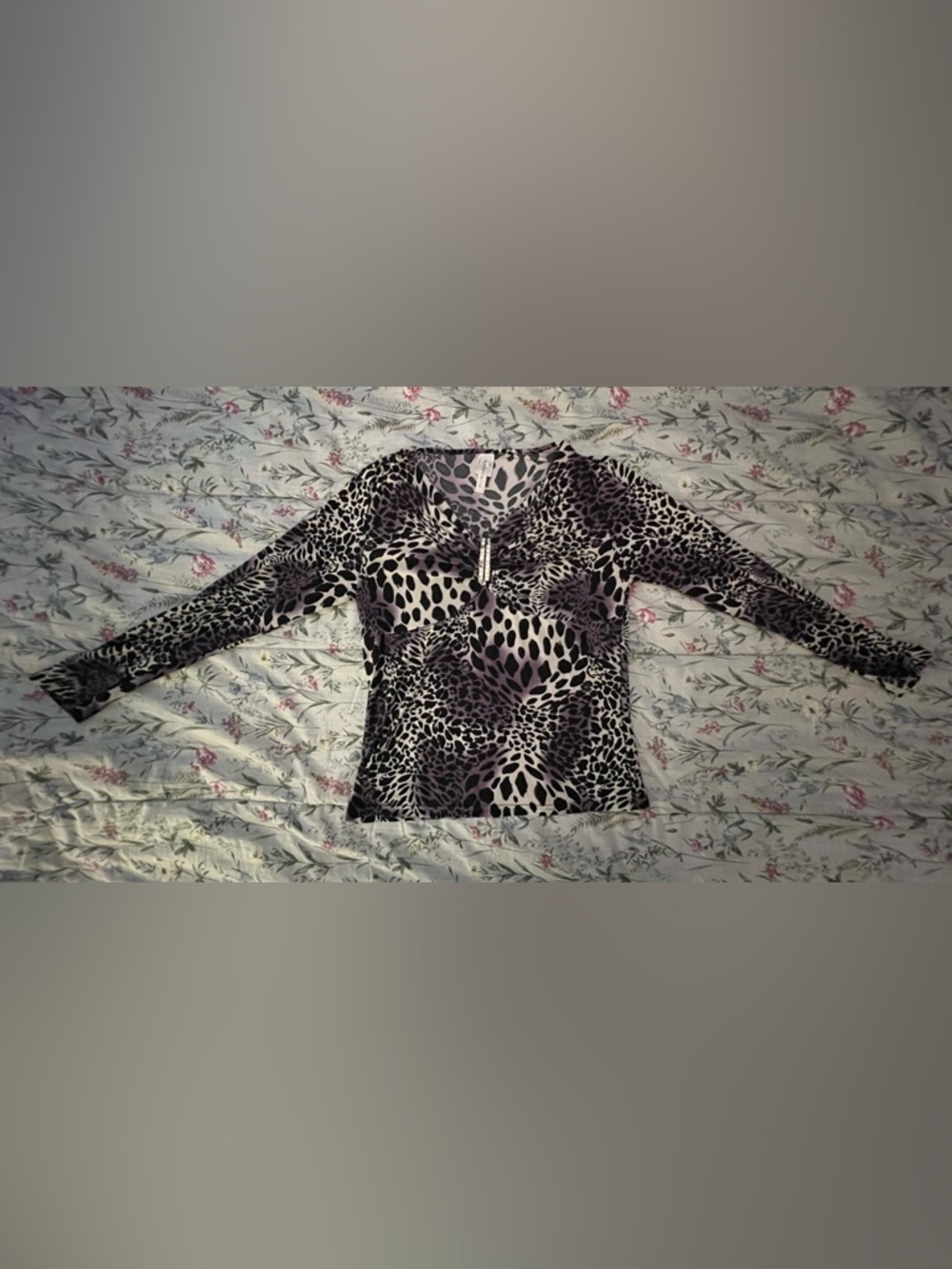 Purple Leopard Print Blouse